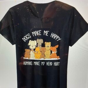 Fun Short Sleeve T Shirt for Dog Lovers - Women's Medium
